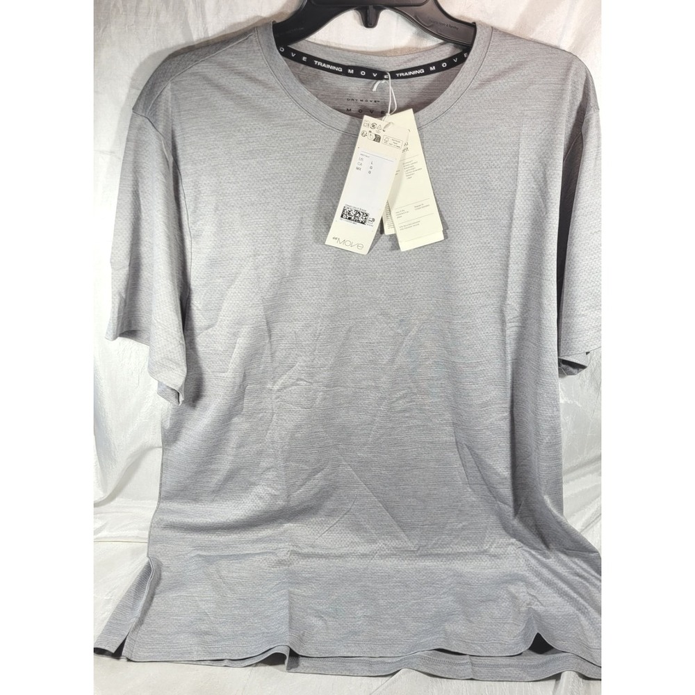 H&M Move DryMove Men's Mesh Sport T-Shirt - Regular Fit - Gray Melange - Large
